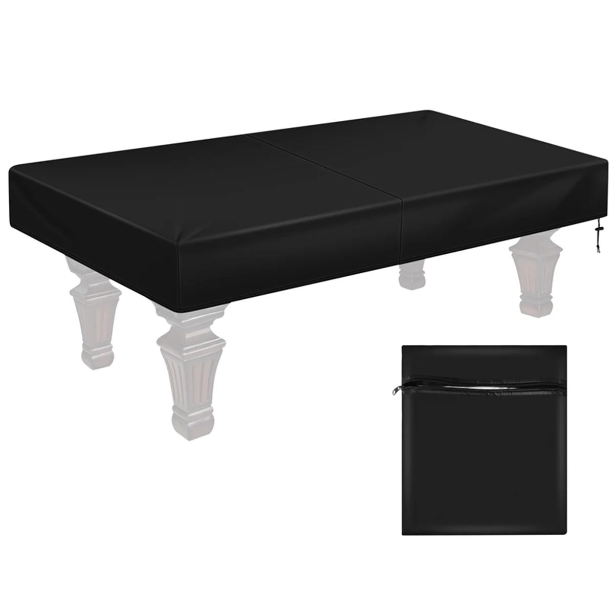 

8Ft Billiard Pool Table Cover with Drawstring Waterproof Table Cover for Rectangle Table, Black-ABJQ