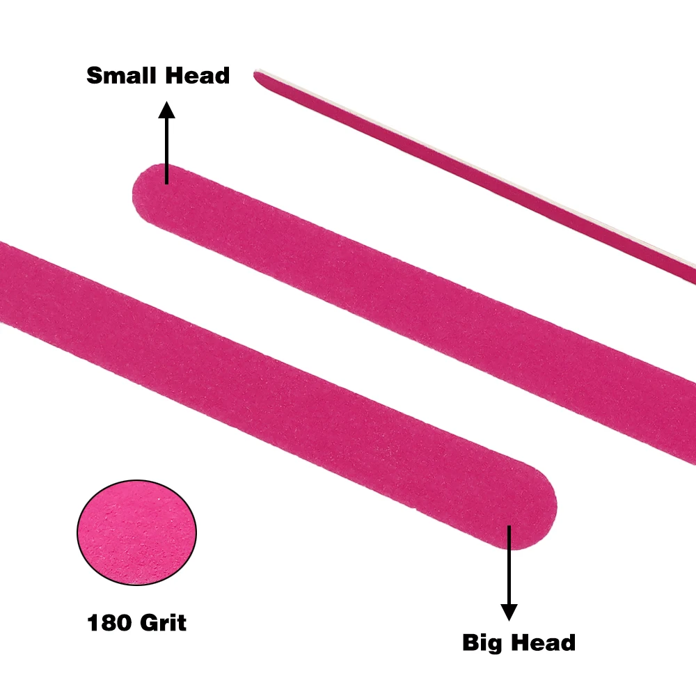 20Pcs/Lot Double Sided Thin Nail Files Rose Blue Purple Sandpaper Small Files 180 Grit Wooden Round File Care Nails Beauty Tools