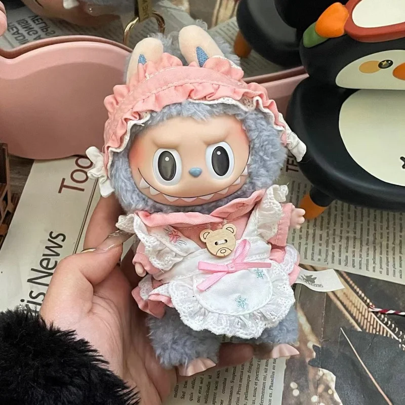 New Original The Monsters Labubu 17cm The Charm Of Spring Series The Keychain Baby Dress Only Clothes Toy Doll Toy Birthday Gift