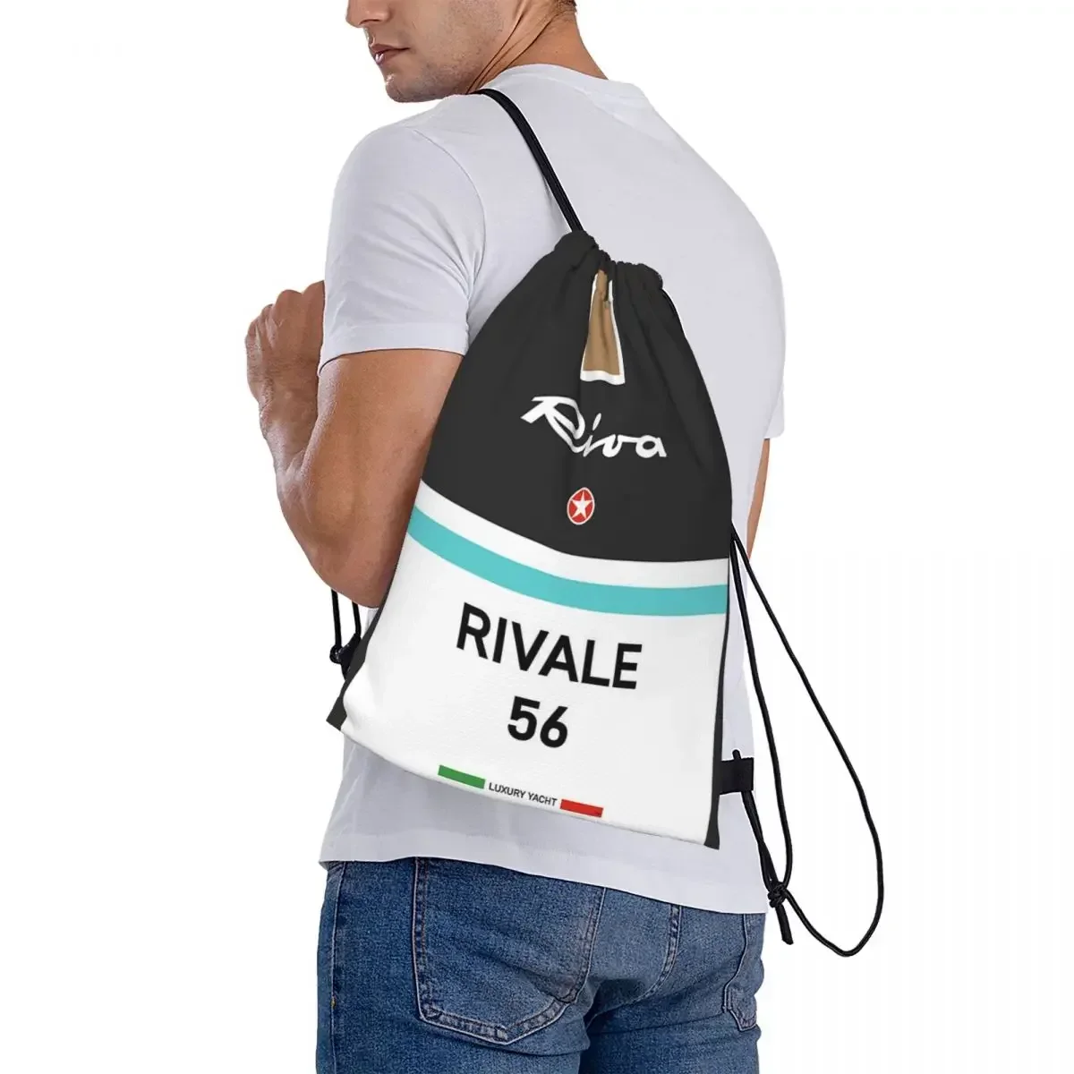 Rivale Riva Aquarama Italy French Riviera Monaco Vintage Backpacks Drawstring Bags Drawstring Bundle Pocket Storage Bag BookBag