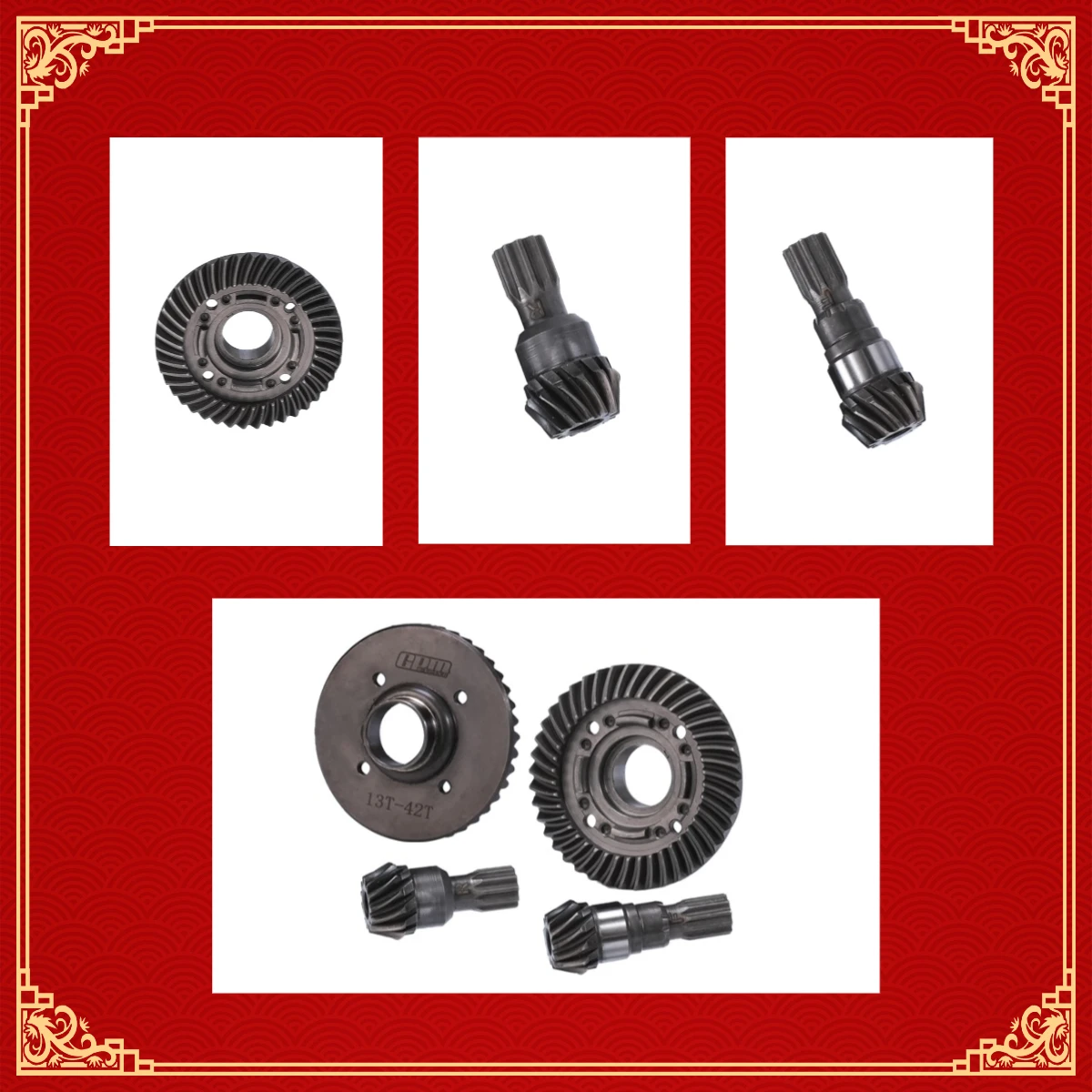GPM Chrome Steel Front+ Rear Spiral Bevel Gears For TRAXXAS 1/5 X-MAXX 6S/8S XRT 78086-4