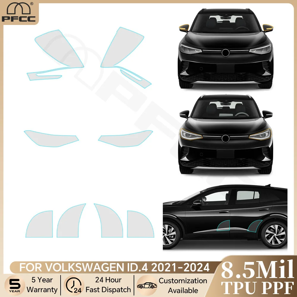 

For Volkswagen ID.4 2021-2024 Pre-cut PPF Clear Bra Headlight Rearview Front Rear Door TPU Paint Protection Film Anti-scratch