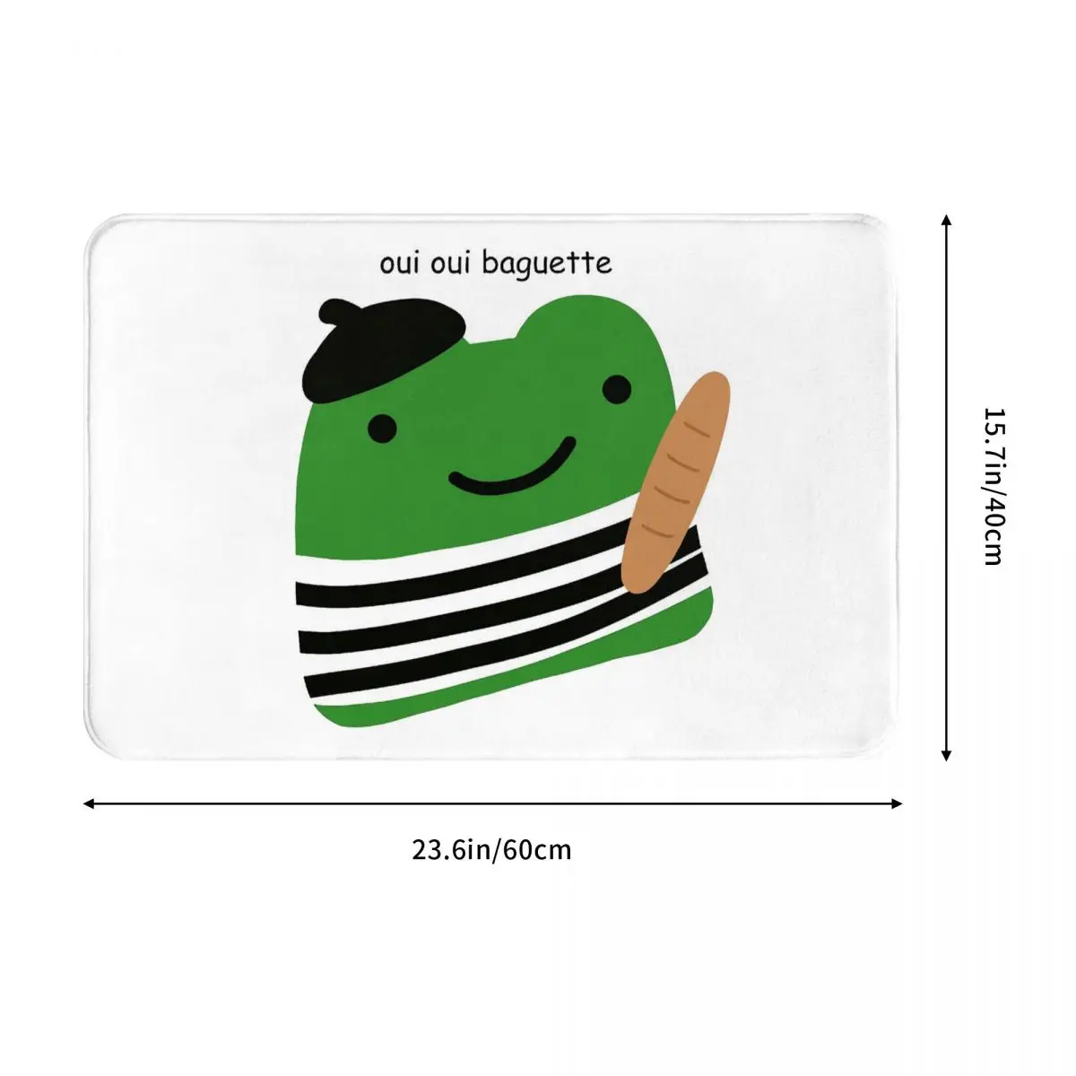 Frog Pet Lover Non-slip Doormat Oui Baguette French Bath Kitchen Mat Outdoor Carpet Indoor Modern Decor