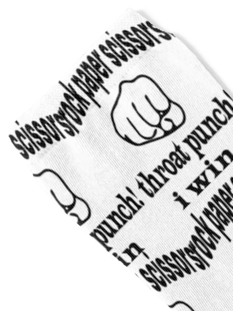 ROCK PAPER SCISSORS THROAT PUNCH I WIN. Socks Christmas happy Boy Socks Women's