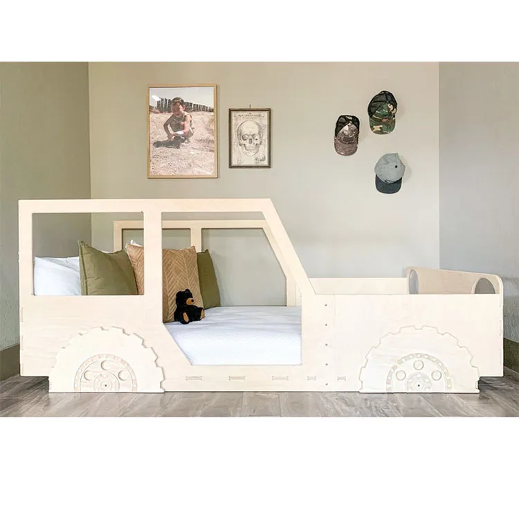 &c Modern Wooden Kids Beds for Boys Furniture Cute Car Children Bed