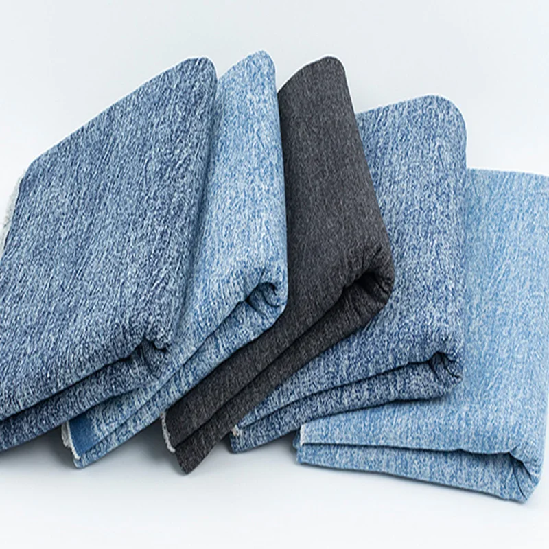 Washed Denim Fabric By The Meter for Jeans Coats Clothing Pants Sewing Drape Winter Thickened Pure Cotton Designer Cloth Fashion