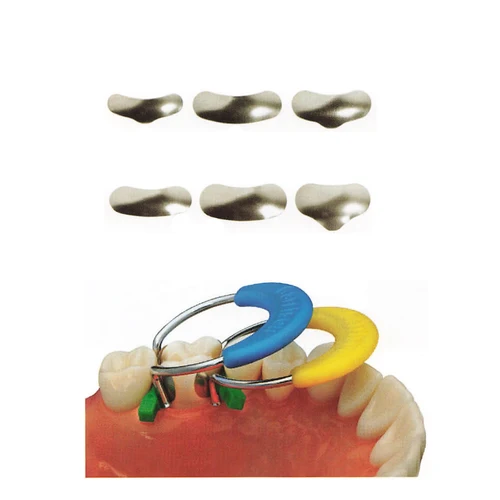 Imagen 2 del producto 50 Uds EASYINSMILE matriz seccional Dental matrices de Metal contorneadas seccionales Tofflemire stuck S/M/L bandas de matriz herramientas de dentista