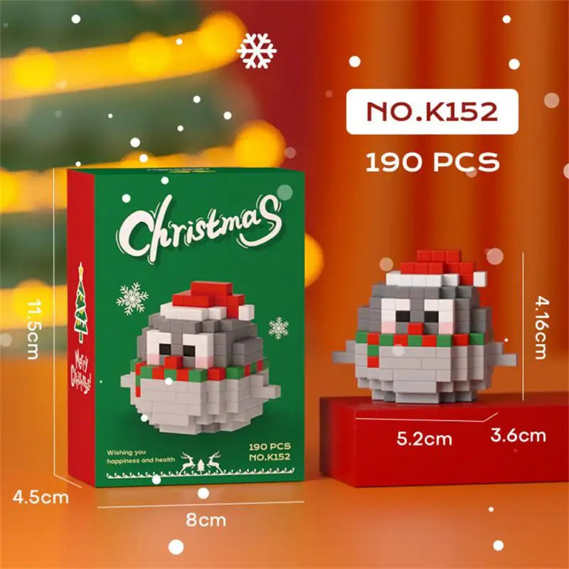 Christmas Gifts Micro Building Block Series Santa Claus Reindeer Puzzle Assembling Bricks Table Decoration Toys Children Kids