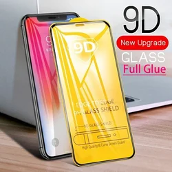 9D Full Coverage Tempered Glass for iPhone 16 Pro Max 13 12 11 15 Pro Front Screen Protector for iPhone Xs Max XR 7 8 Plus SE2 3