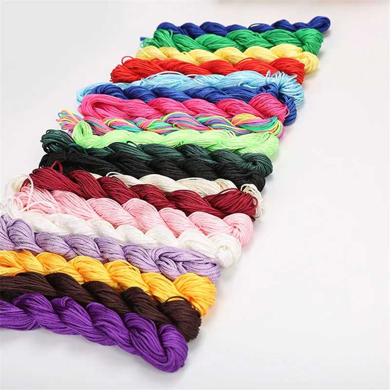 2 pcs 1mm 1.5mm Nylon Cord Thread Chinese Knot Cord Bracelet Braided String DIY Tassels Beading