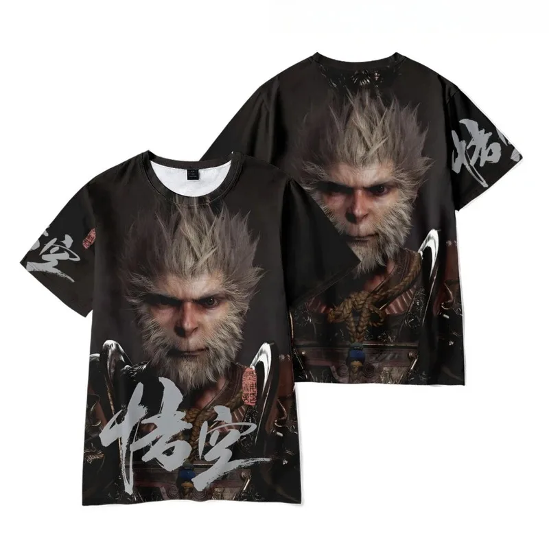Juego Black Myth: Wukong T Camiseta de manga corta con estampado 3D de verano, camiseta de Cosplay de moda, Top transpirable para adultos;2'k,8;c'