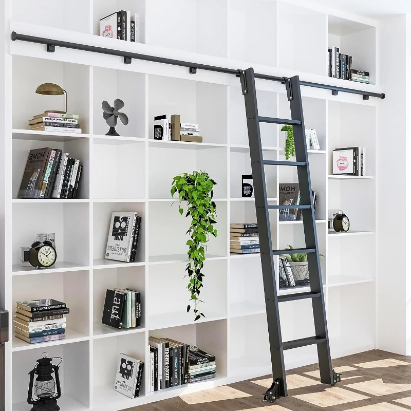 Gancho em Rolling Library Ladder Hardware Kit Deslizante Track Kit Rolo de Piso com Freio Metal 87 22 m 4ft 122cm