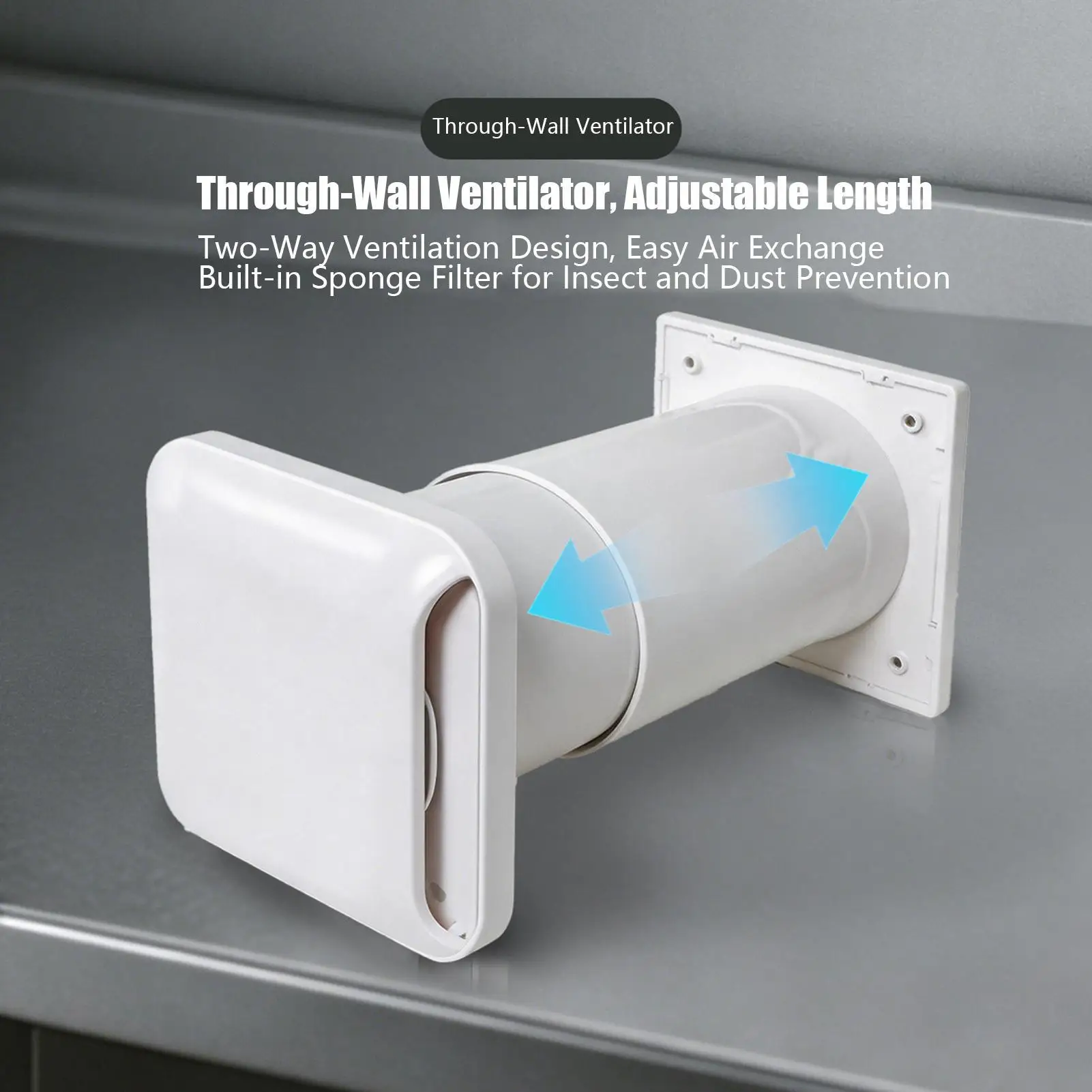 Through Wall Ventilation Kit Through Wall Inlet Set Airflow Ventilation Kit For Home Bathroom Kitchen Laundry Garage Basement