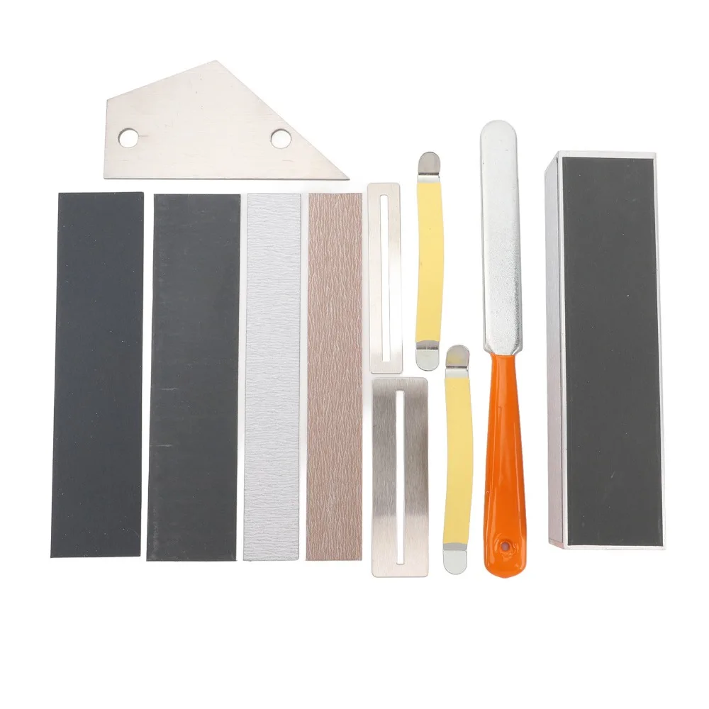 11PCS Practical Sanding Paper+Metal+Plastic Guitar Fret File Assorted Colors Fret Leveling Tool Fret Polishing Kit Luthier