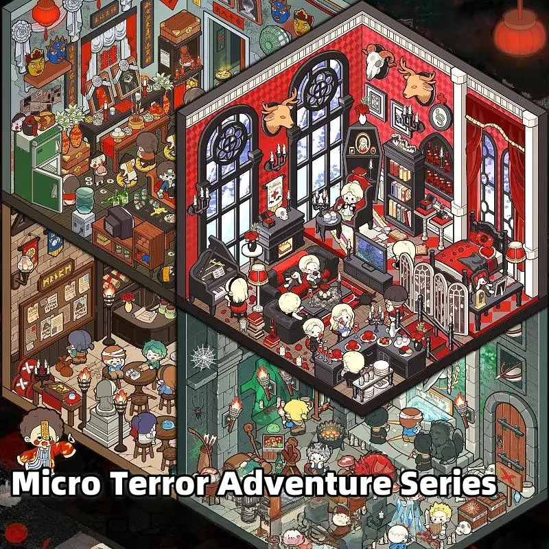 سلسلة Micro Adventure 4 قطع من ملصقات Fear Hut ثلاثية الأبعاد لمشهد الرحلة الصغير DIY للمذكرات