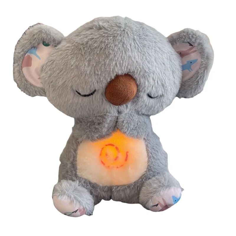 Baby Breathing Koala Baby lenitivo lontra peluche giocattolo Baby Kid musica lenitiva Sleeping Companion suono e luce bambola giocattolo regalo