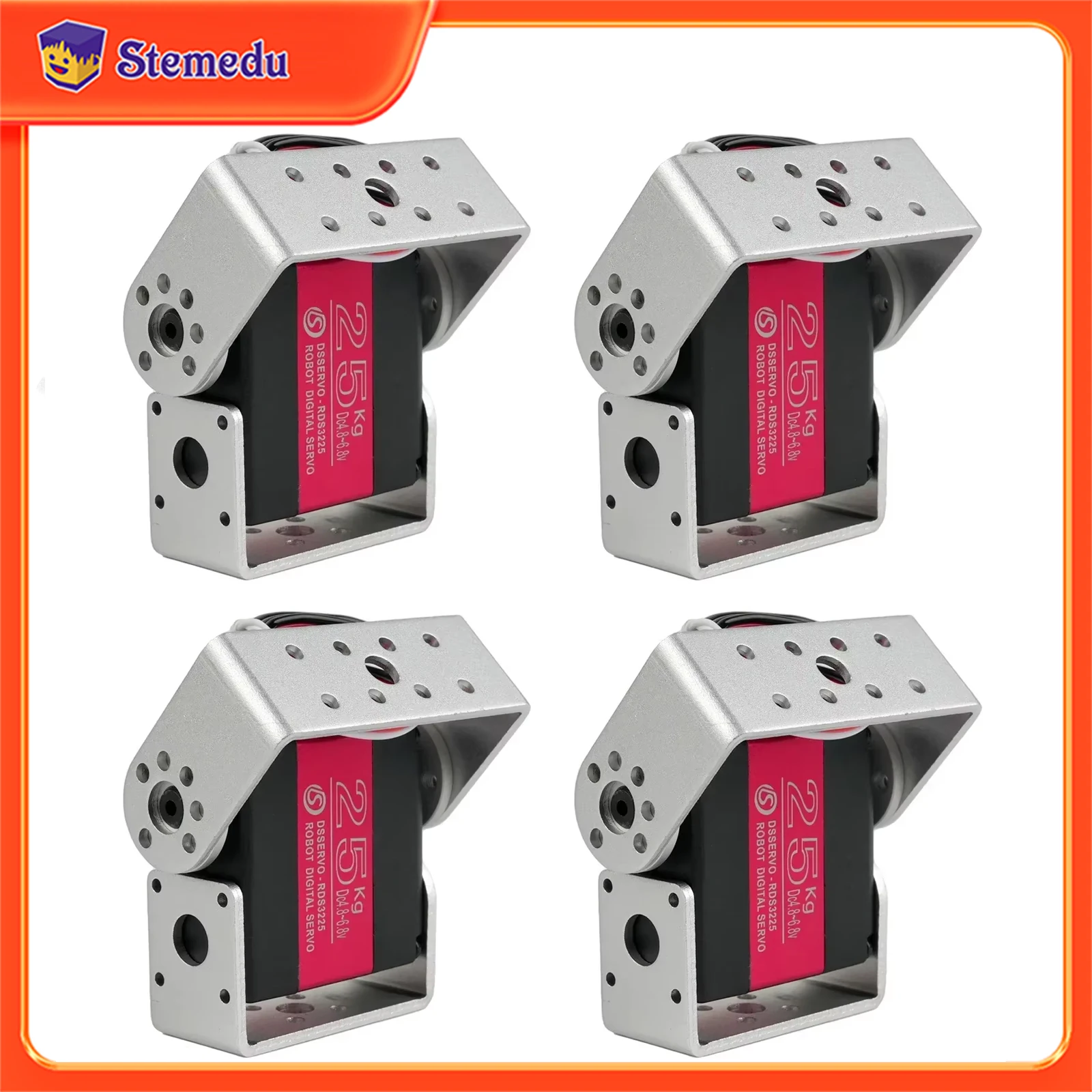 25KG 6V RDS3225 dual-axis digital servo motor 270 degrees waterproof HY2.0 3P terminal cable suitable for robot manipulator arms