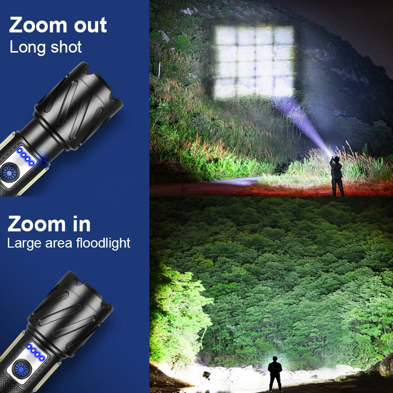 XHP360 Powerful Flashlight High Power Tactical Flashlight Rechargeable Torch Light Hand Lamp Led Lantern For Camping High lumen