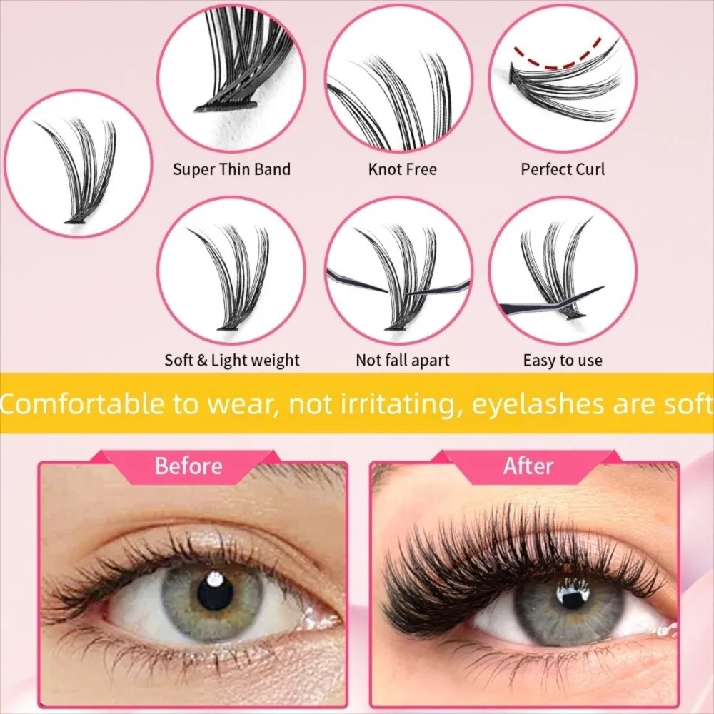 Large Capacity Eyelash Book 30D40D Mixed Single Cluster False Eyelash Upright Hair Curled Cluster Eyelash Professional Use