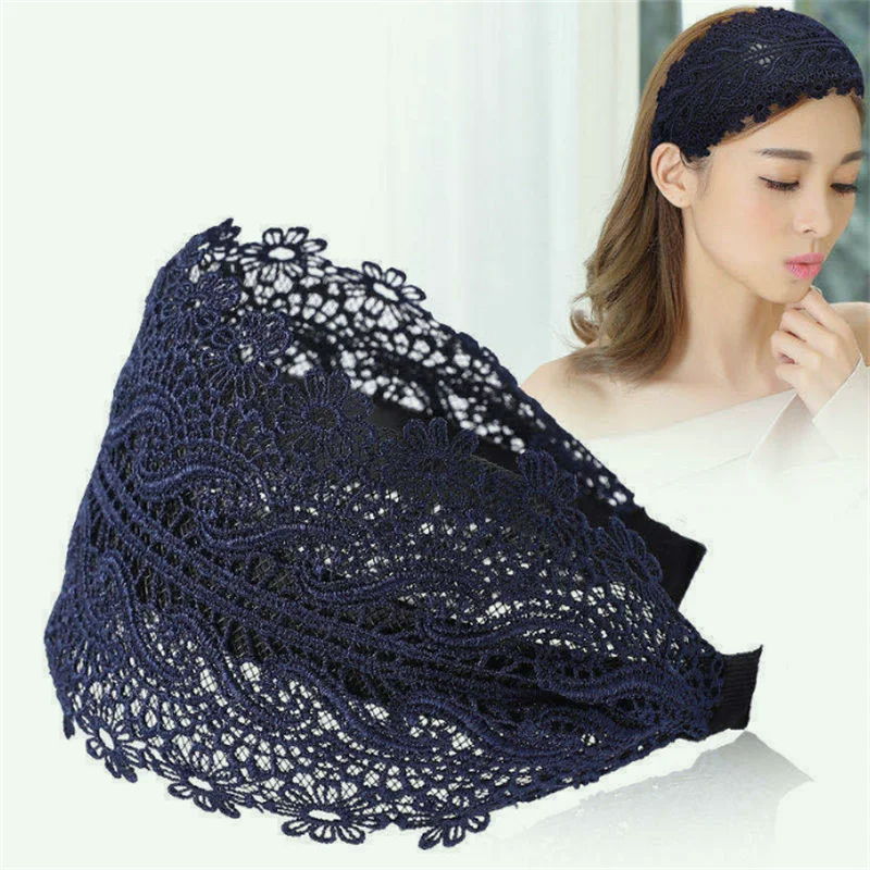 Gorgeous Wide Lace headbands For Women Fashion Hairbands Girl Foral Head Hair Hoop Female Headwear Hair Accessories