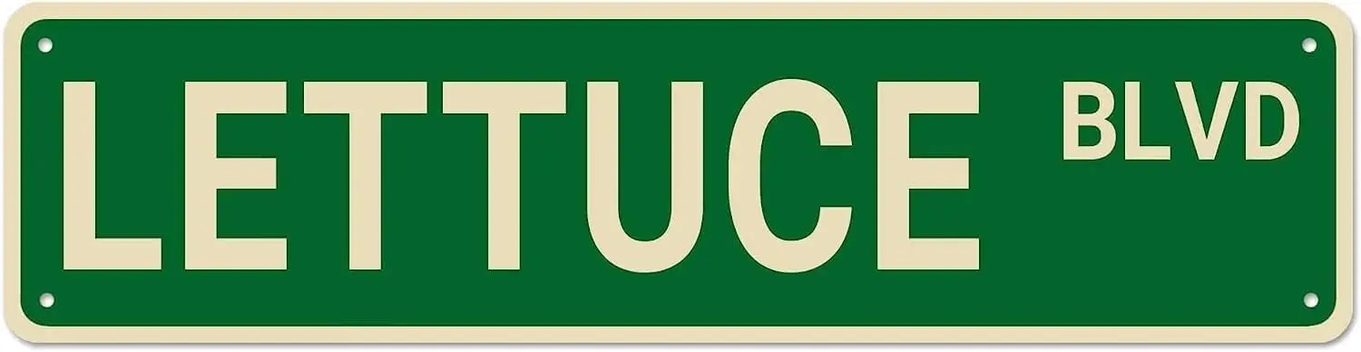 Lettuce Blvd Street Sign, Lettuce Sign Lettuce Decor Lettuce Lover Gift, Funny Wall Decor For Home/Kitchen/Farmhouse, Quality Me