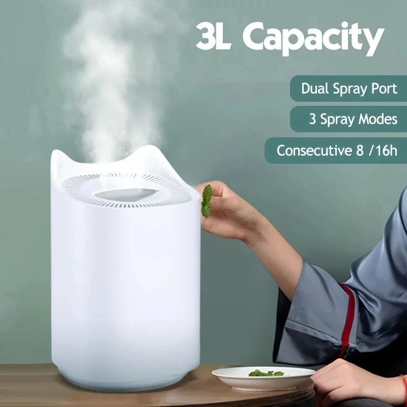 Humidificador de aire de gran capacidad, difusor USB con luz LED de color