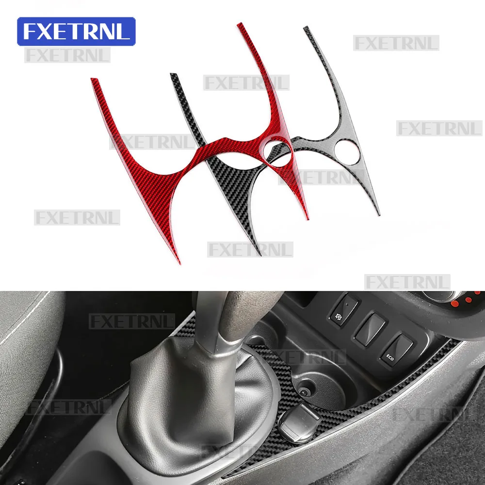 

For Dacia Duster 2014 2015 2016 2017 2018 Real Soft Carbon Fiber Sticker LHD RHD Car Water Cup Gear Shift Frame Interior Trim