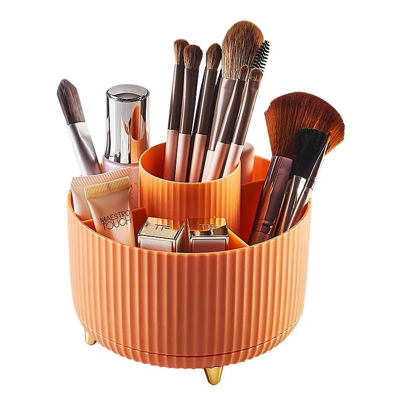 

Desktop Rotating Cosmetic Brush Storage Container Cosmetic Shelf Household Dressing Table Eye Shadow Brush Lipstick Case Pen