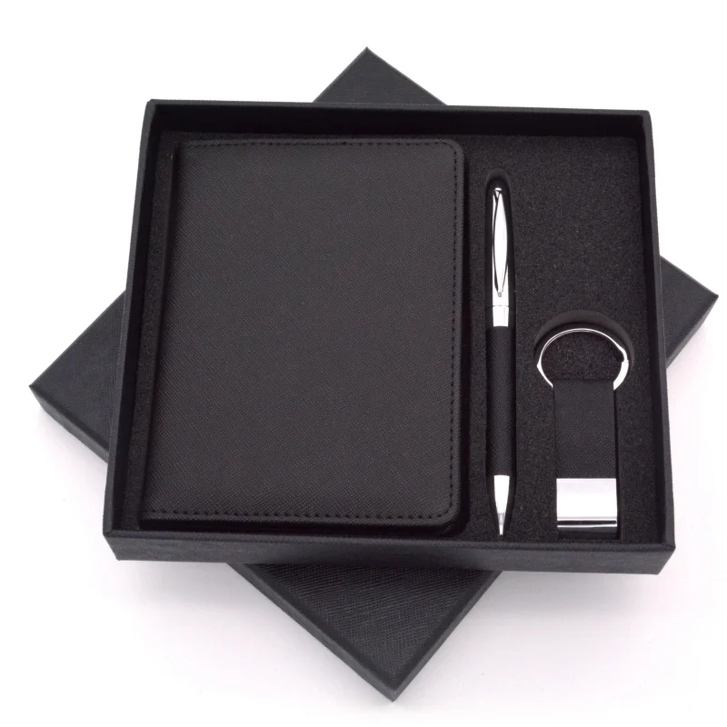 2025customized.promotional luxury business ballpen and keyring and passport holder set with customized 152038-CR