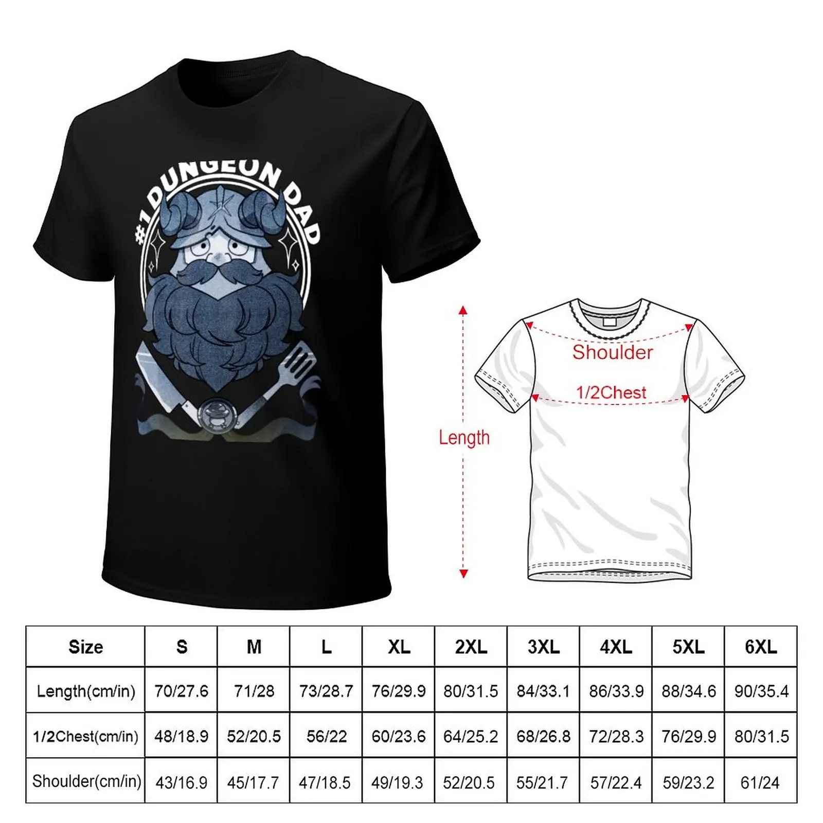 Dungeon Meshi Senshi Dungeon Dad T-Shirt Fashion Print Casual Short Sleeve