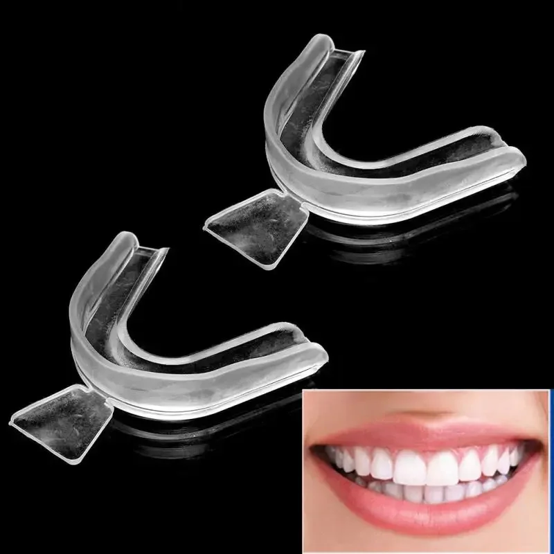 2pcs Soft Silicon Tooth Dental Mouth Guard Teeth Whitening Trays Bleaching Tooth Whitener Mouth Guard Oral Care Hygiene