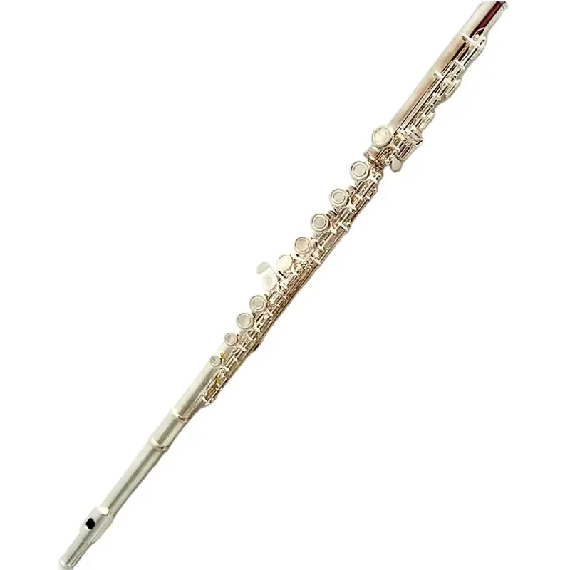 16 17 Hole Silver Plated Flute Open Key Professional Stage Performance Instrument Band Orchestra Student Beginner Musical