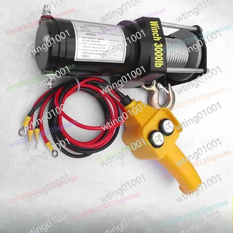 for 12V Vehicle Small Crane 24 Winch Self-Rescue Lifting 1 Ton Car Special Electric Hoist Hot Sale