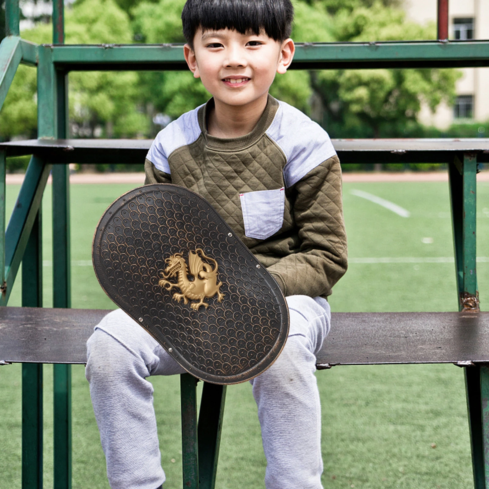

1pc Kids Cosplay Funny Plastic Shield Party Favors Sturdy Realistic Design Soldier Armors Play Armors Children 4-12 Years Old
