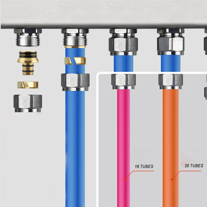 G3/4 "* 16mm and 3/4" * 20mm Tex pipe coupler outlet connection, underfloor heating manifold pipe joint