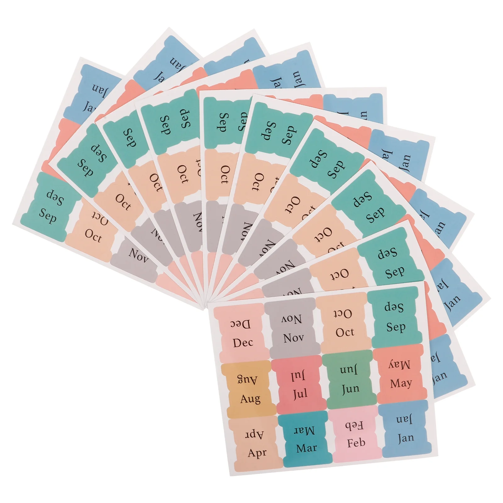 10 Sheets Color Note Stickers Compact Book Tabs Month for Planner Sticky Household Adhesive Major Portable