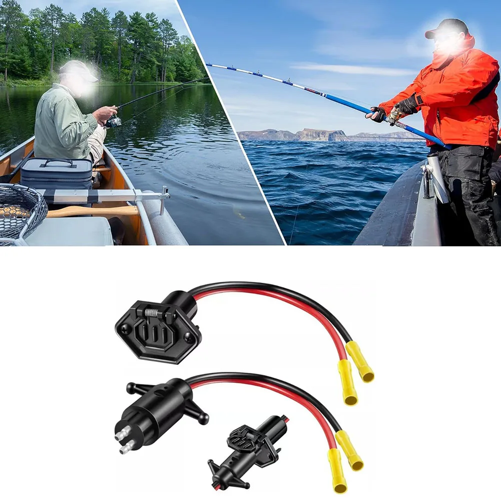 Konektor Motor Trolling laut, konektor Motor Trolling 12 Volt/8 pengukur/2 kawat 14365-6 & 14366-6 Pria & Wanita untuk Minn Kota