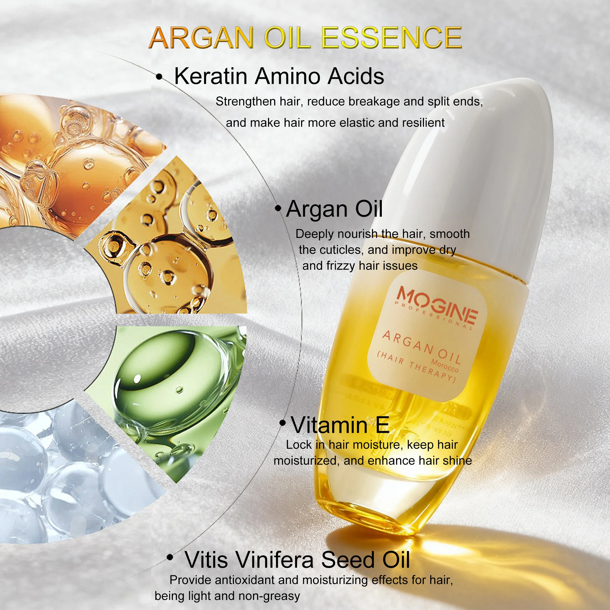 زيت شعر الجوز المغربي من MOGINE، منتج تجميل للعناية بالشعر الجاف المجعد الداكن، ناعم لامع ولا يغسل، منتج تجميل للعناية بالشعر