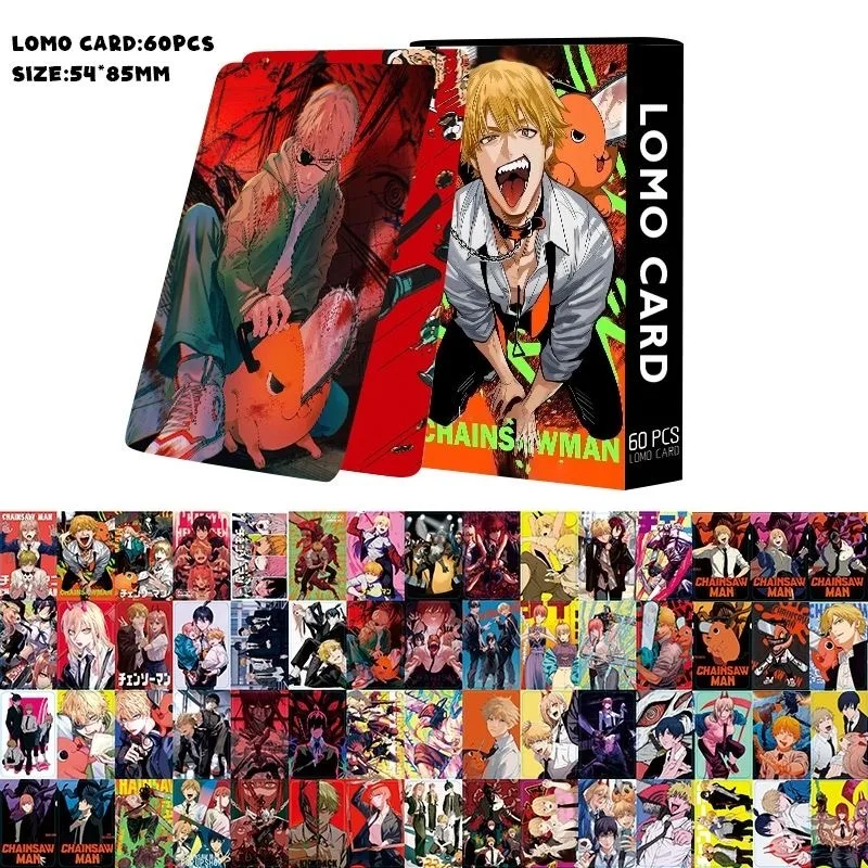 92PCS Chainsaw Man Anime Lomo Mini Cards Collection Anime Character Photos Decorative Fans Gift