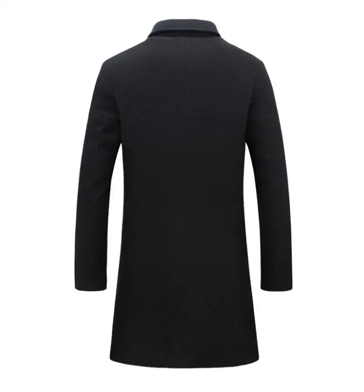 2023 Winter Men's Coats Long Overcoat Slim Business Casual Coat Men Clothing