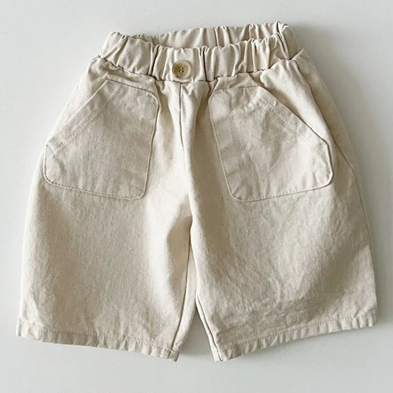 Shorts de algodão casual infantil, roupas infantis fofas, shorts soltos para bebê menino e menina, calças sólidas para crianças, novo, verão 2022