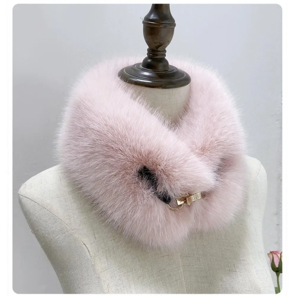 

Элегантный воротник из искусственного меха, пушистый защитный шарф для шеи, зимнее теплое мягкое пальто, искусственный воротник