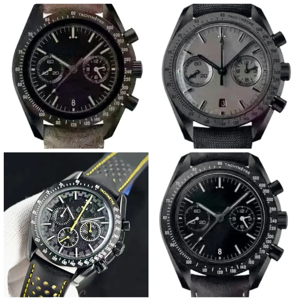 Montres automatiques mécaniques de sport de luxe pour hommes, 42 mm, boîtier en acier inoxydable, bracelet en cuir noir, grand cadran lumineux, anti-
