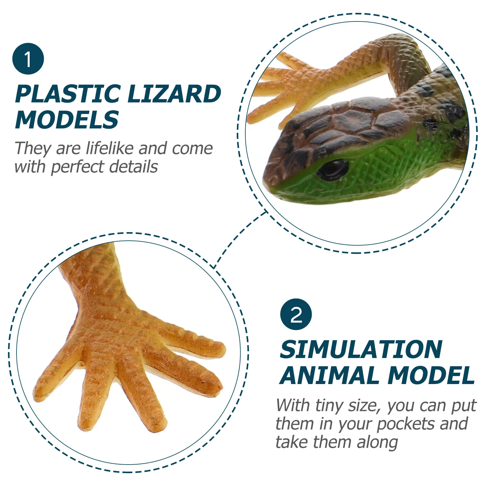 Figuras de juguete de lagarto y serpiente de cuatro patas, modelos de plástico coloridos, concientización educativa de animales salvajes, juego de simulación, bolsa de regalos