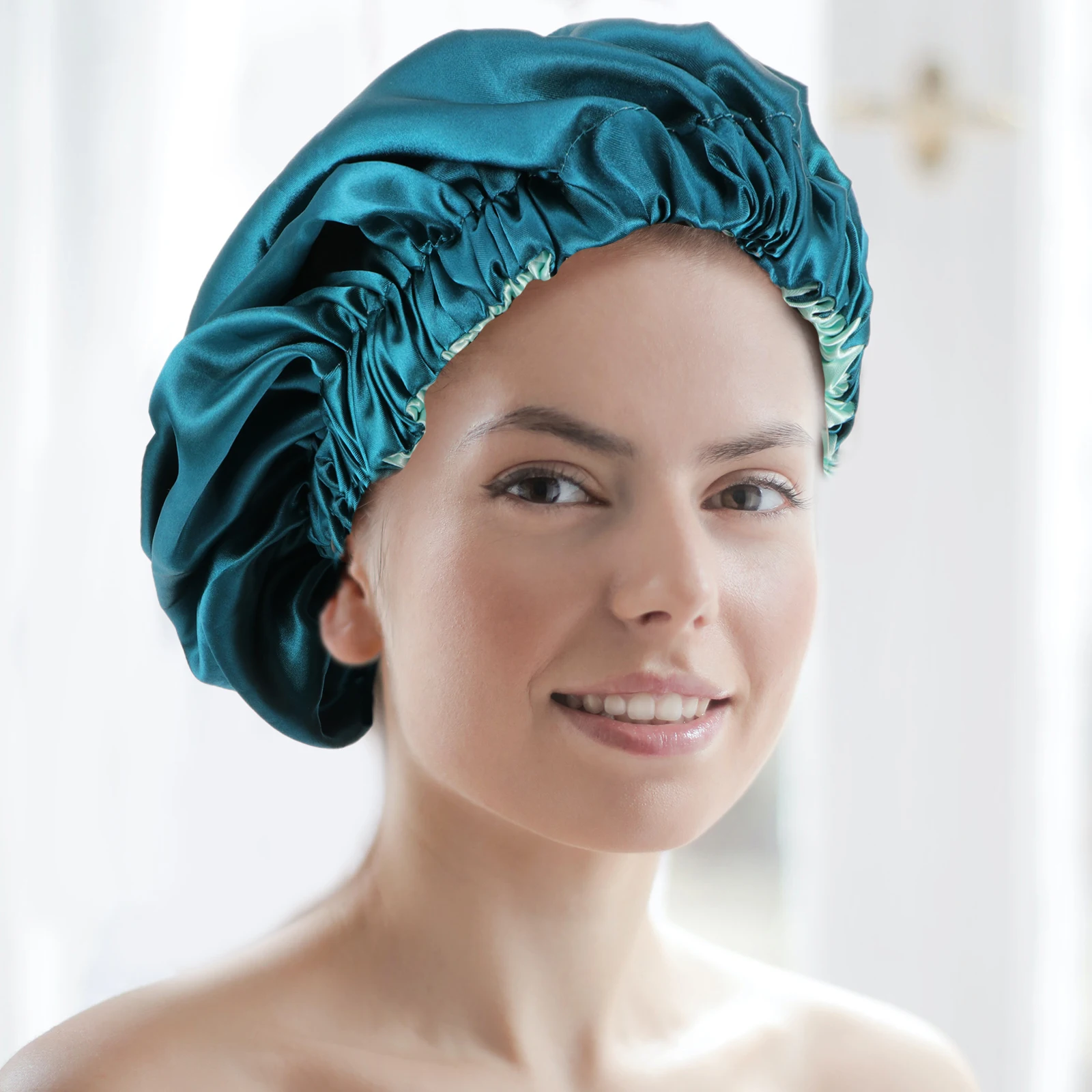 

Soft Lightweight Women Satin Sleep Cap Hair Care Hat Night Elastic Breathable Comfortable Hair Regrowth Cap For Sensitive Scalp