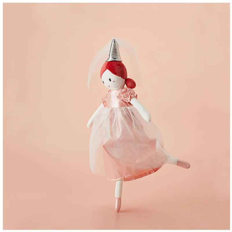 34CM Cute Pink Ballerina Girl Plush Toy Cute Princess Skirt Doll Girl Quality Plush Material Child Home Decoration Sleeping Doll