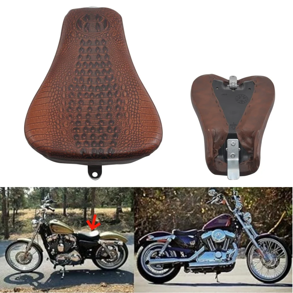 Motorcycle Front Driver PU Leather Pillow Solo Seat Cushion For Harley Sportster Forty Eight Seventy Two XL1200 72 48 2010-2018