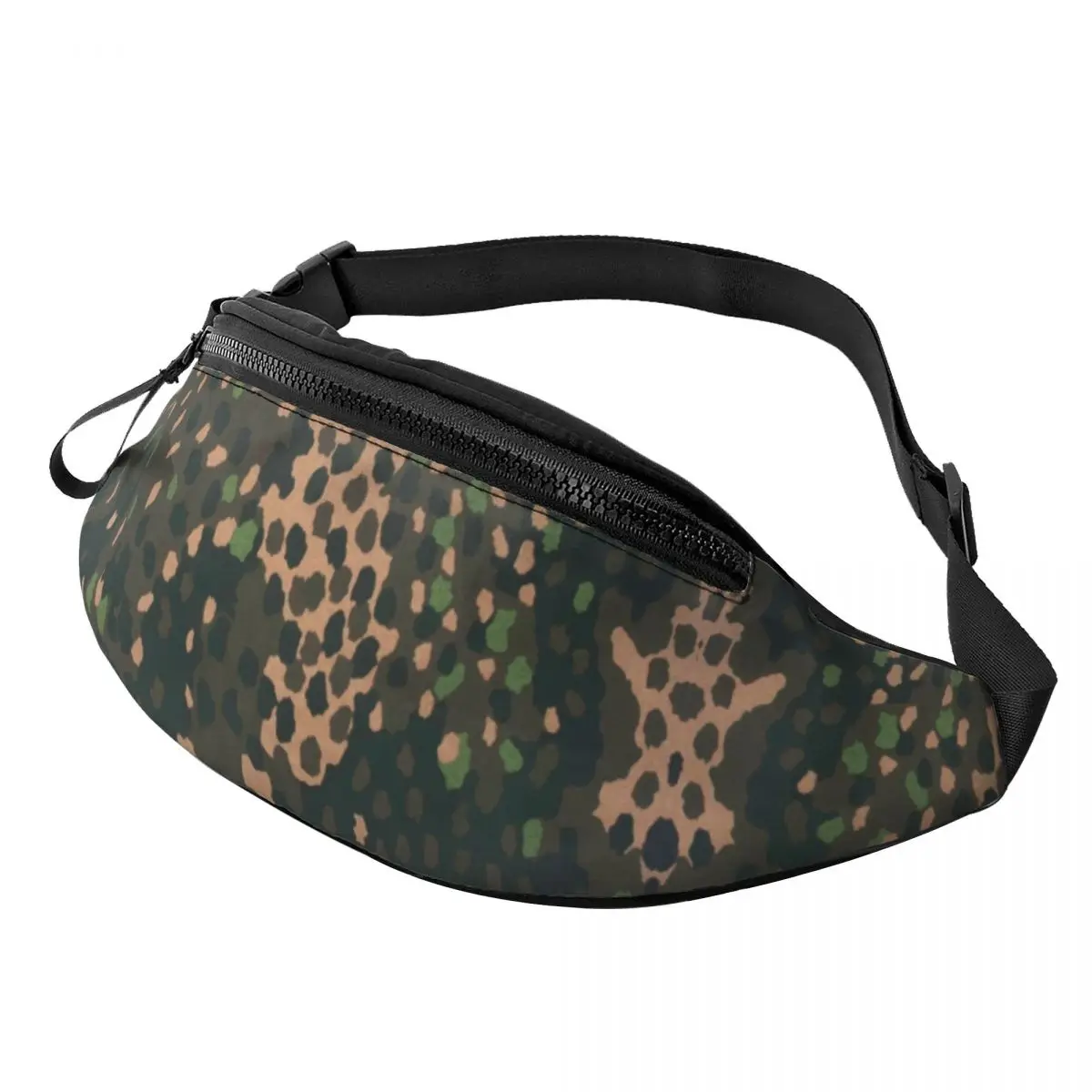 

Custom Erbsenmuster Pea Dot German Camo Fanny Pack for Women Men Camouflage Crossbody Waist Bag Travel Hiking Phone Money Pouch