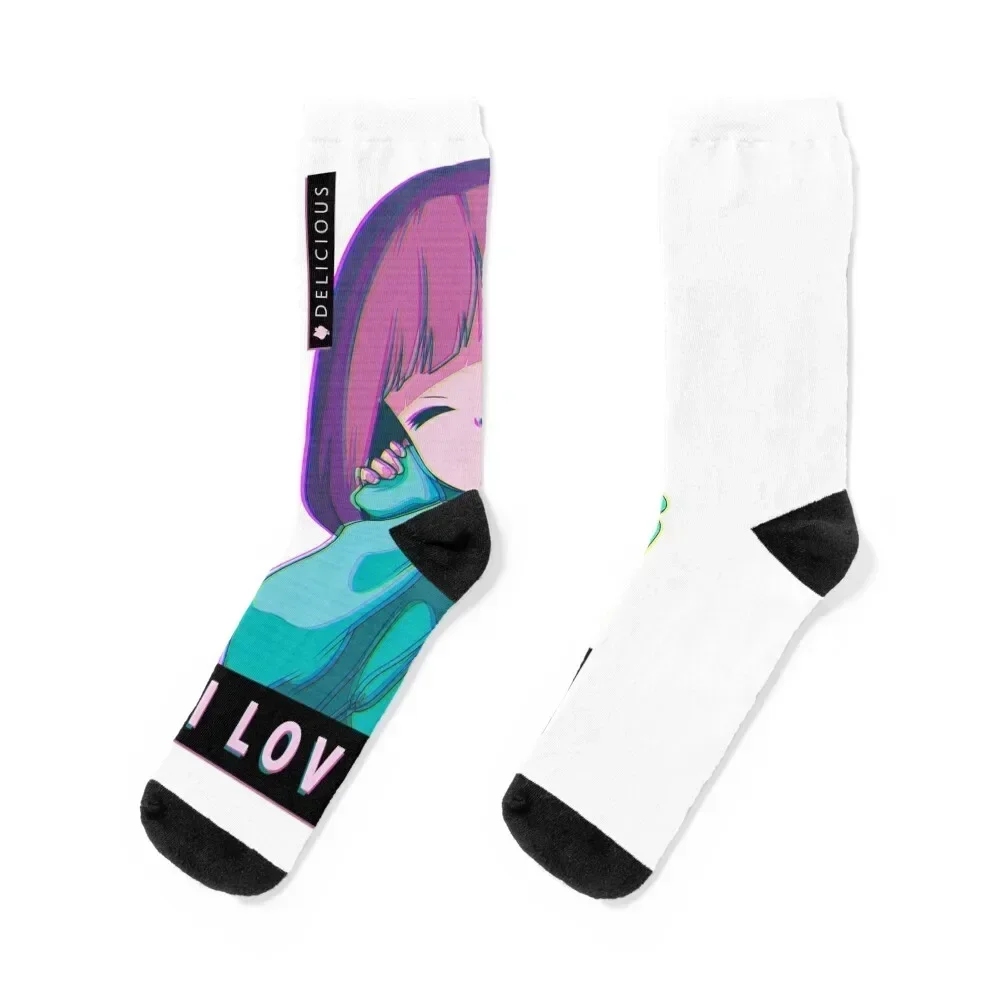 

Hate Me I Love You - Aesthetic Vaporwave Anime Girl Socks Crossfit custom sports Sports Male Socks Women's