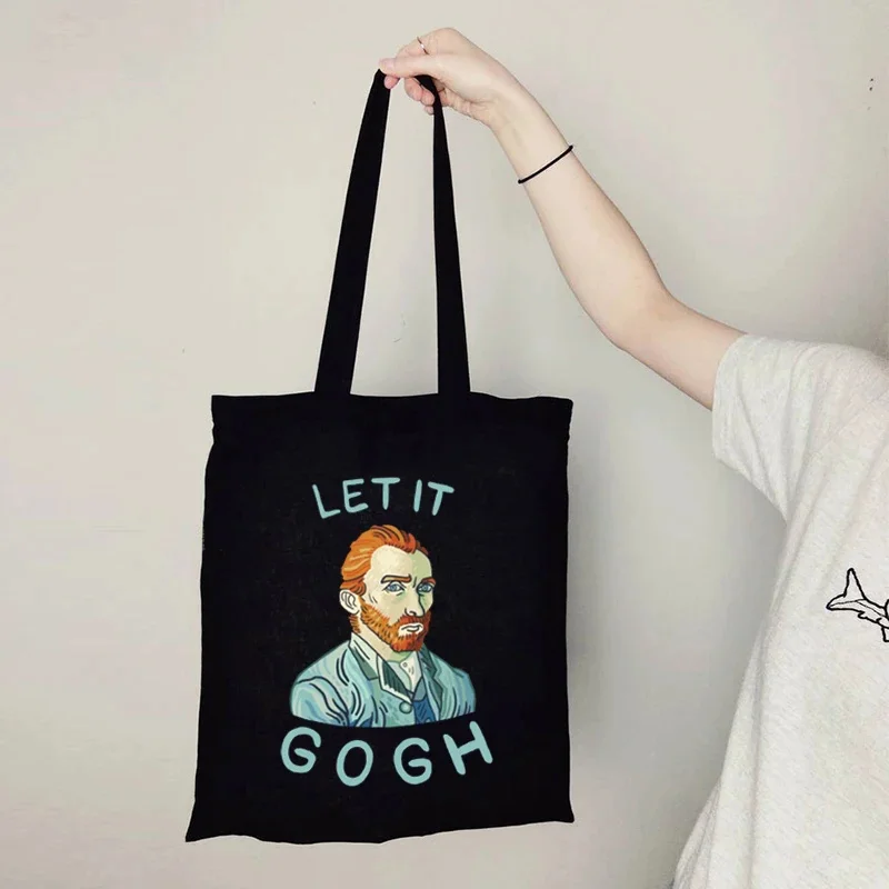 Van Gogh Shopping Bag Art Oil Painting Graphic Canvas Tote Bag for Women Aesthetic Shopping Grocery Reusable Harajuku Classic